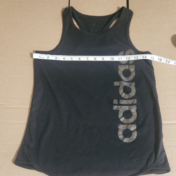 Adidas Black Sleeveless Tank Top with Gray Branding - Picture 8 of 11